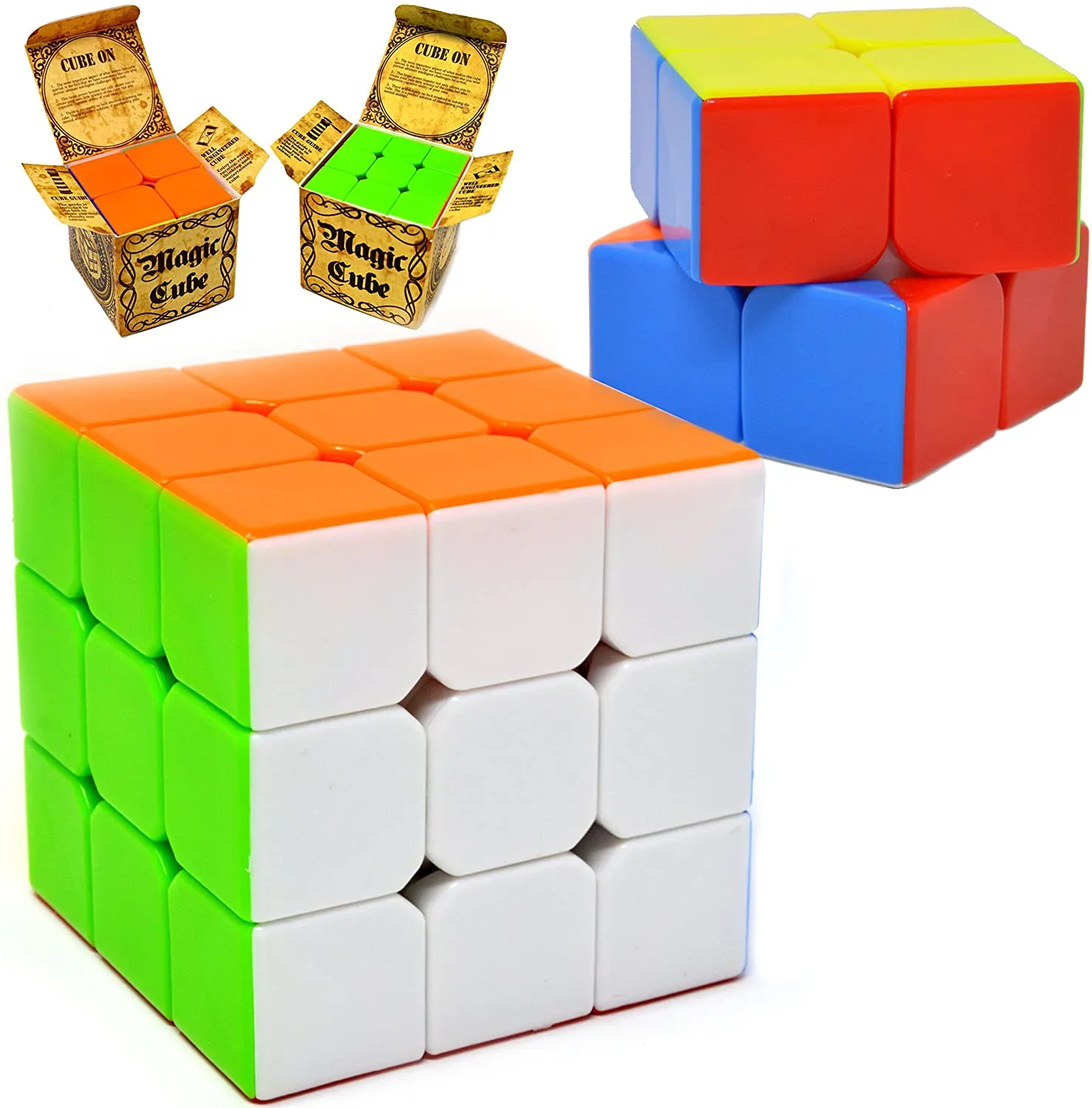 New in box! Speed Cubes, 2 Pack Magic Rubix Cube 3x3 & 2x2; Puzzle Cube, Easy Turning; Sticker Free; Anti-Pop Structure and Durable for Professional Players, Retails $36 