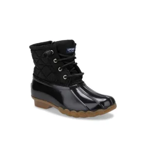 New Sperry Saltwater Nylon Quilt Kids Black Duck Boots Size 3M