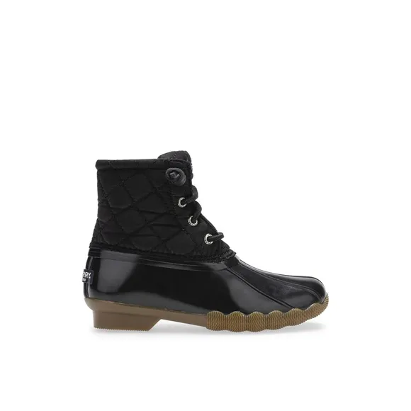 New Sperry Saltwater Nylon Quilt Kids Black Duck Boots Size 3M