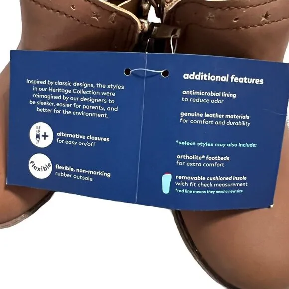 NEW Stride Rite 9W Heritage Collection Agnes Brown Leather Boots