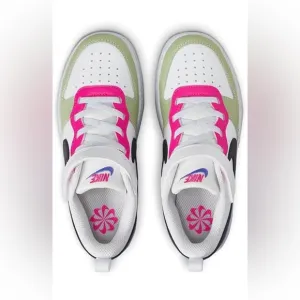 NIKE COURT BOROUGH LOW RECRAFT PS Kids Sneakers Sz 3 &amp; 2 White/Dark Obsidian