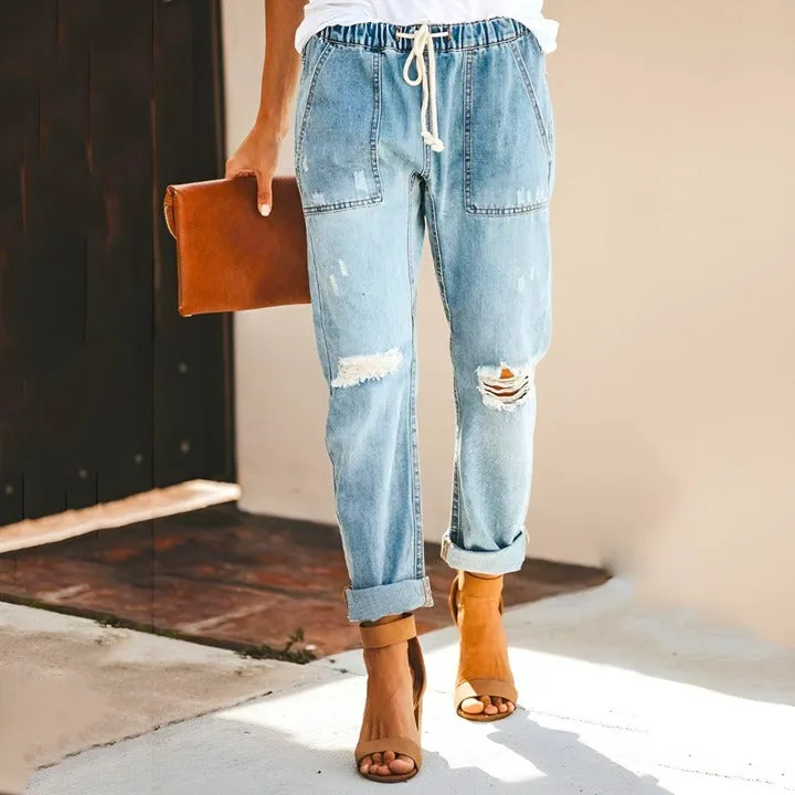 NIKKI - PANTALON EN DENIM CLASSIQUE DURABLE