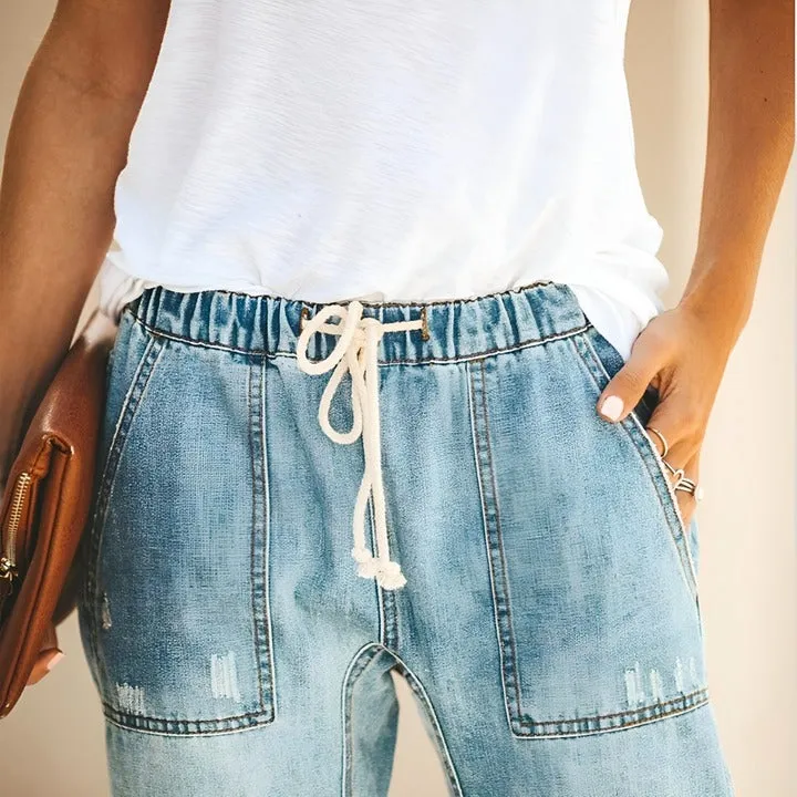 NIKKI - PANTALON EN DENIM CLASSIQUE DURABLE