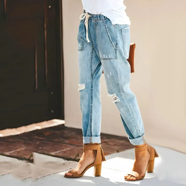 NIKKI - PANTALON EN DENIM CLASSIQUE DURABLE