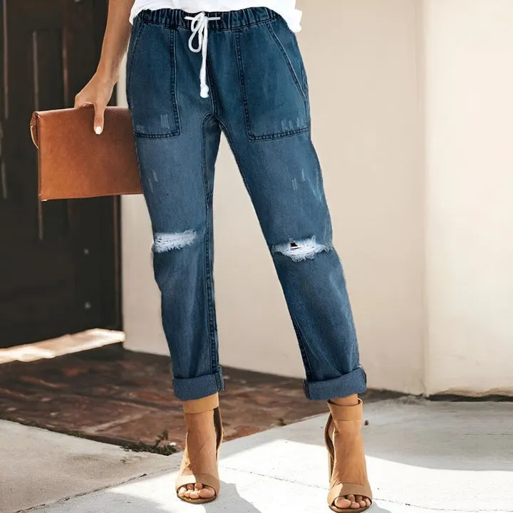 NIKKI - PANTALON EN DENIM CLASSIQUE DURABLE