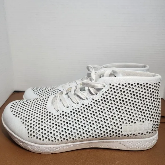 Nobull Shoes Mens 12.5 Dust Mid Leather Trainers Just The Horns White Sneakers