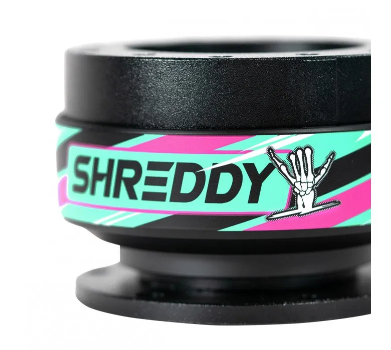 NRG SRK-200-1BK-SDY Black Body Black Ring Quick Release with Shreddy Collab SFI (No Horn)