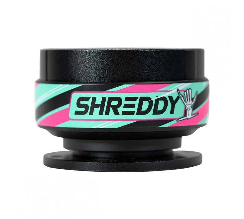 NRG SRK-200-1BK-SDY Black Body Black Ring Quick Release with Shreddy Collab SFI (No Horn)