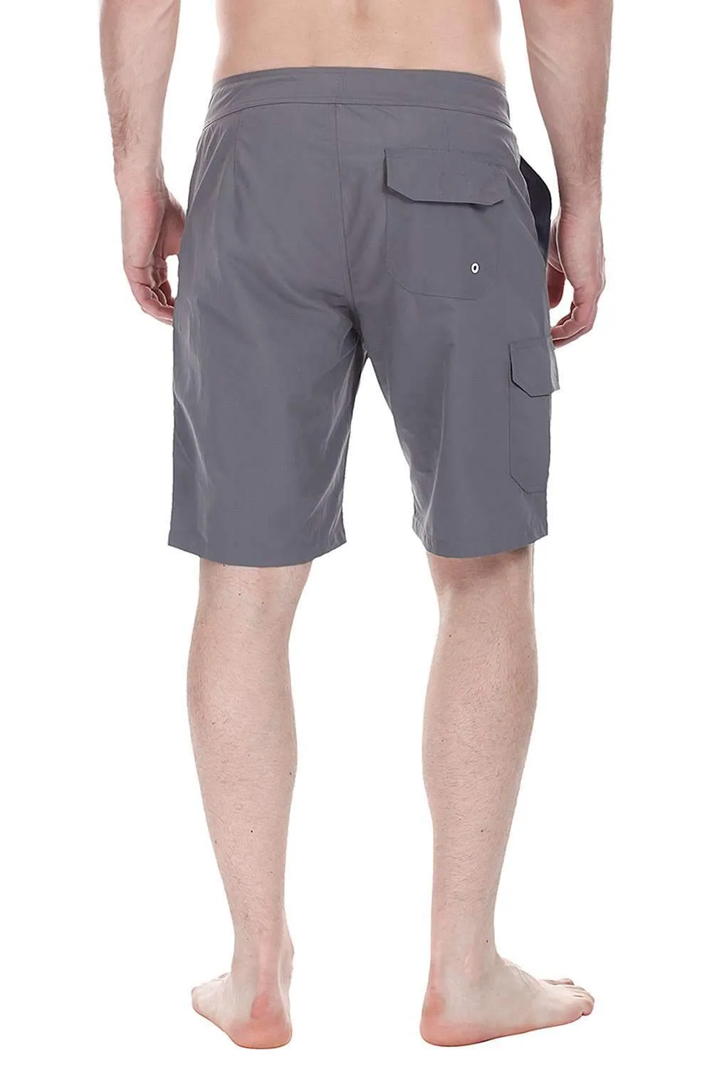 Nylon Quick Dry Swim Boardshorts With Side Cargo Pocket