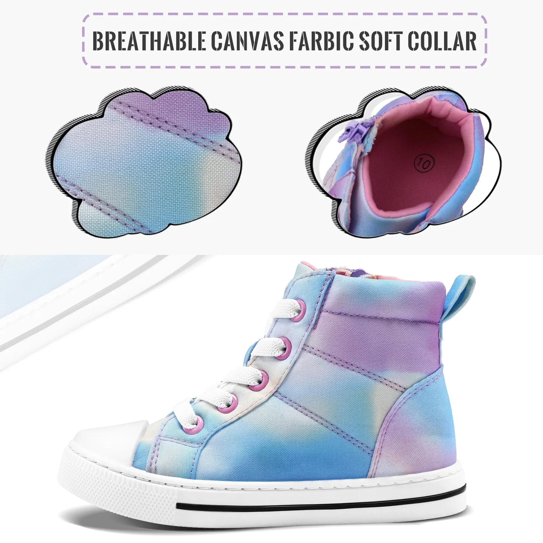 Ombre Lace-Up High-Top Sneakers
