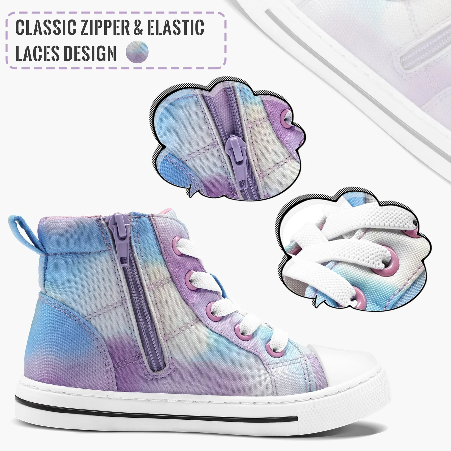Ombre Lace-Up High-Top Sneakers