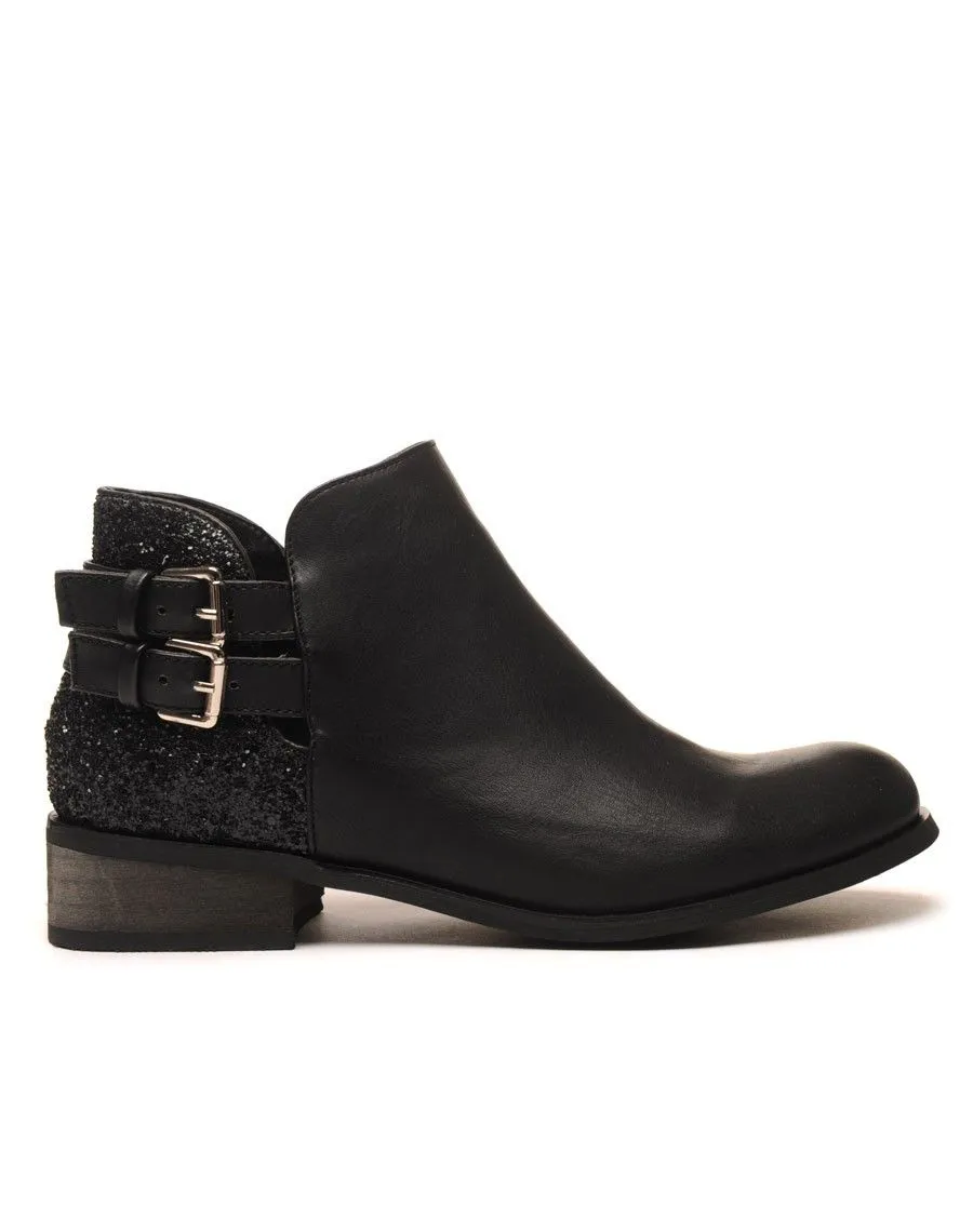 Original low boots noir pailleté