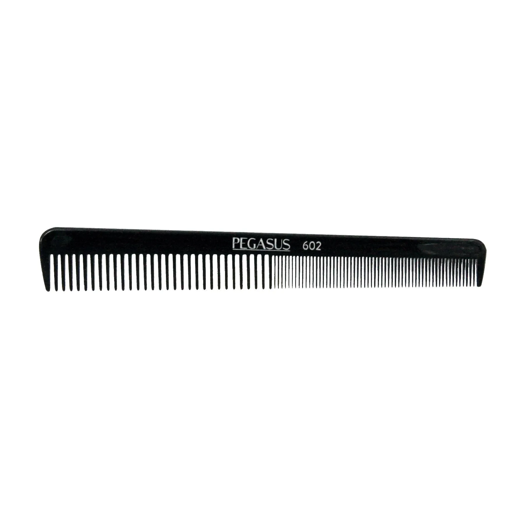 Pegasus 602, 6in Hard Rubber Pocket Comb, Handmade, Seamless, Smooth Edges, Anti Static, Heat and Chemically Resistant, Portable Pocket Purse Mustache Comb | Peines de goma dura - Black