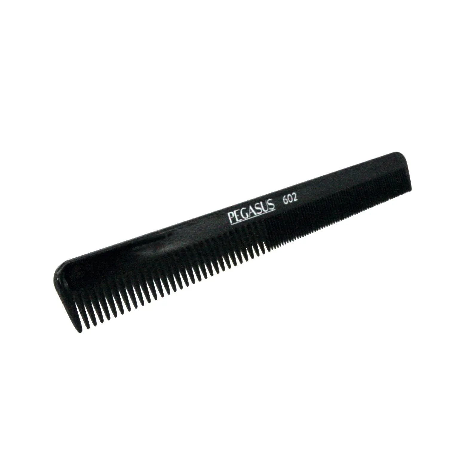 Pegasus 602, 6in Hard Rubber Pocket Comb, Handmade, Seamless, Smooth Edges, Anti Static, Heat and Chemically Resistant, Portable Pocket Purse Mustache Comb | Peines de goma dura - Black