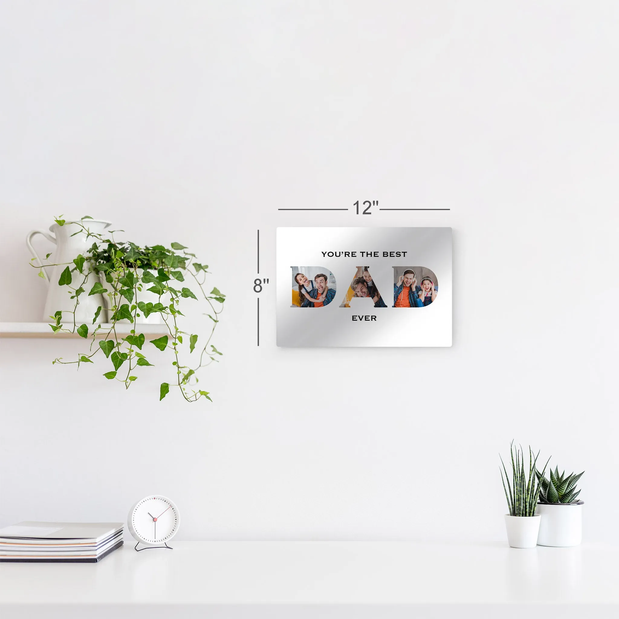 Personalized Father Gift Wall Art Custom Photo Collage DAD Letter Shape You are the Best Dad Ever