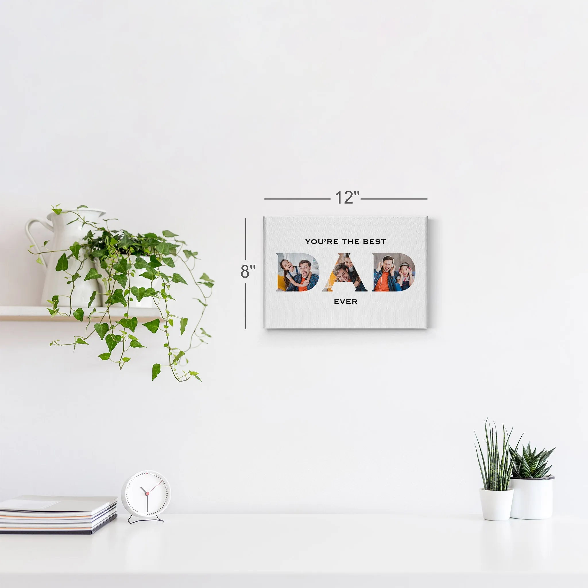 Personalized Father Gift Wall Art Custom Photo Collage DAD Letter Shape You are the Best Dad Ever