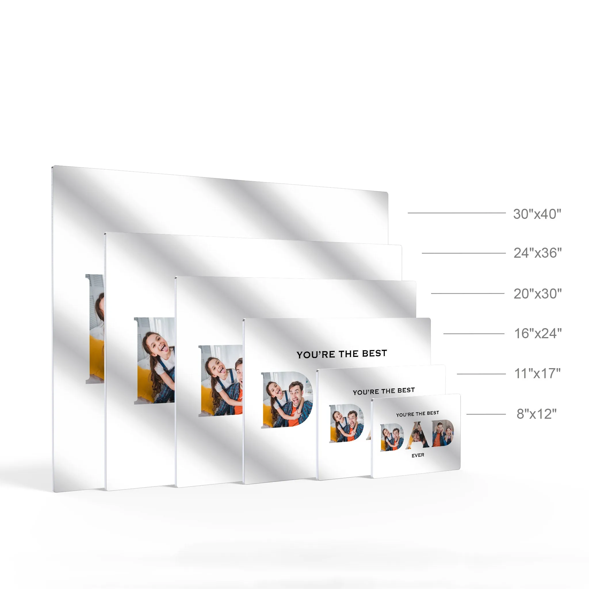 Personalized Father Gift Wall Art Custom Photo Collage DAD Letter Shape You are the Best Dad Ever