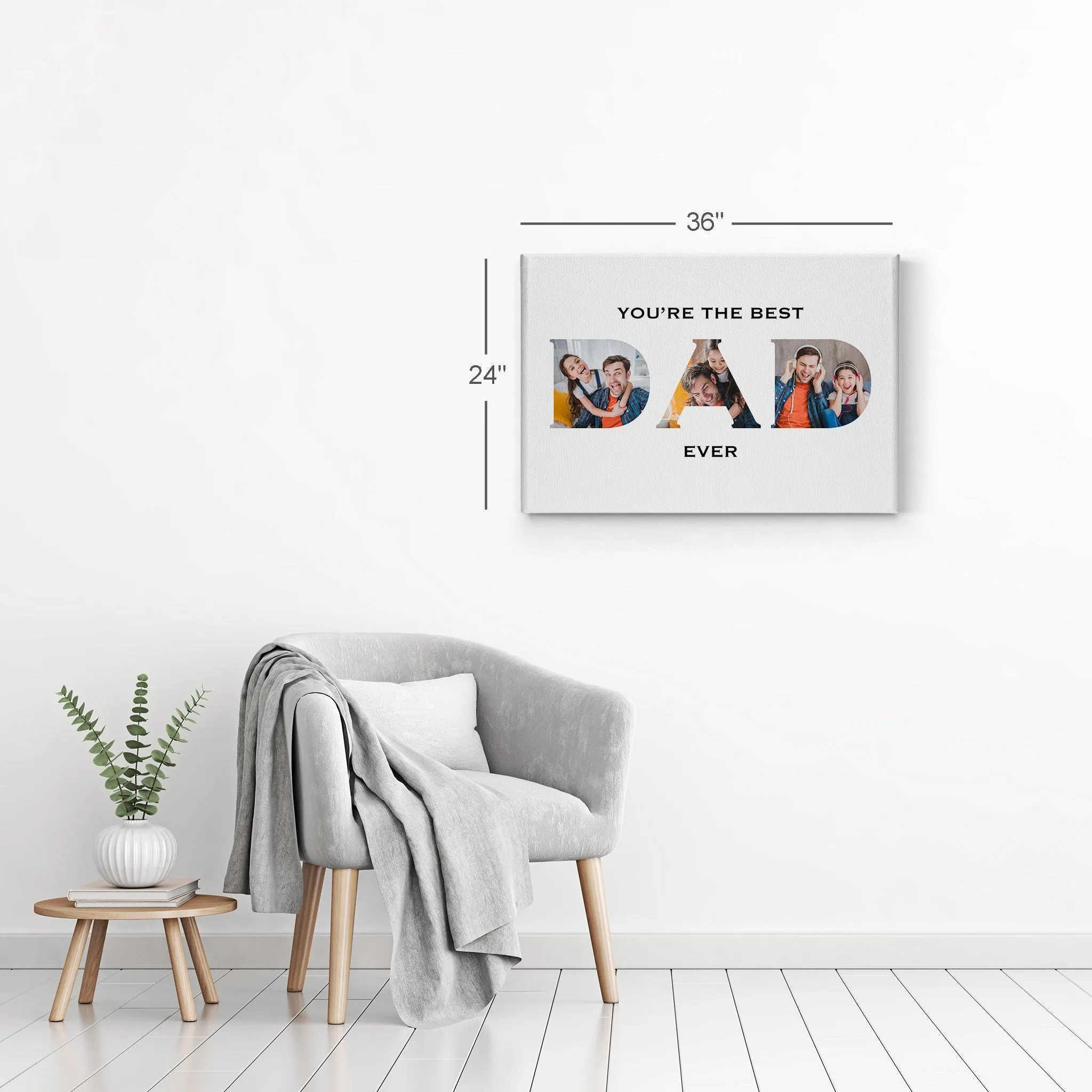 Personalized Father Gift Wall Art Custom Photo Collage DAD Letter Shape You are the Best Dad Ever