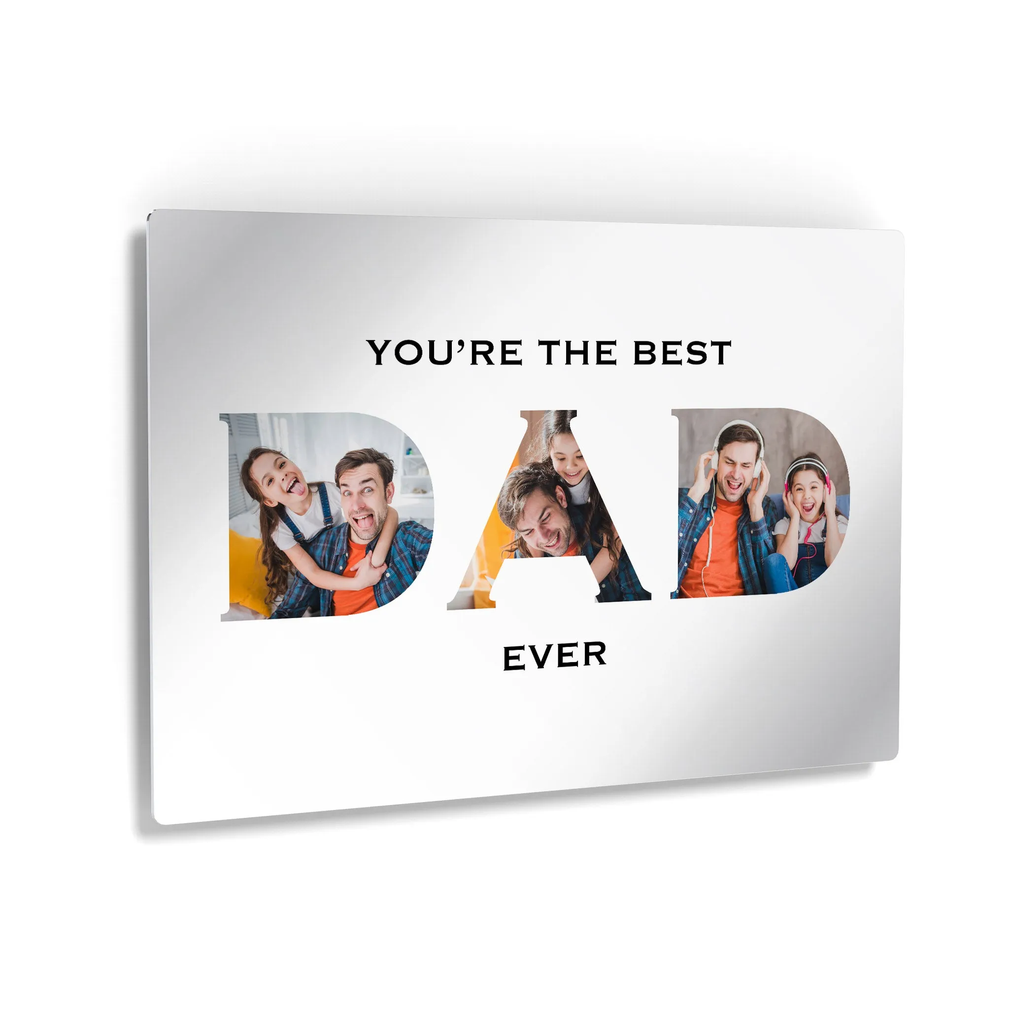 Personalized Father Gift Wall Art Custom Photo Collage DAD Letter Shape You are the Best Dad Ever
