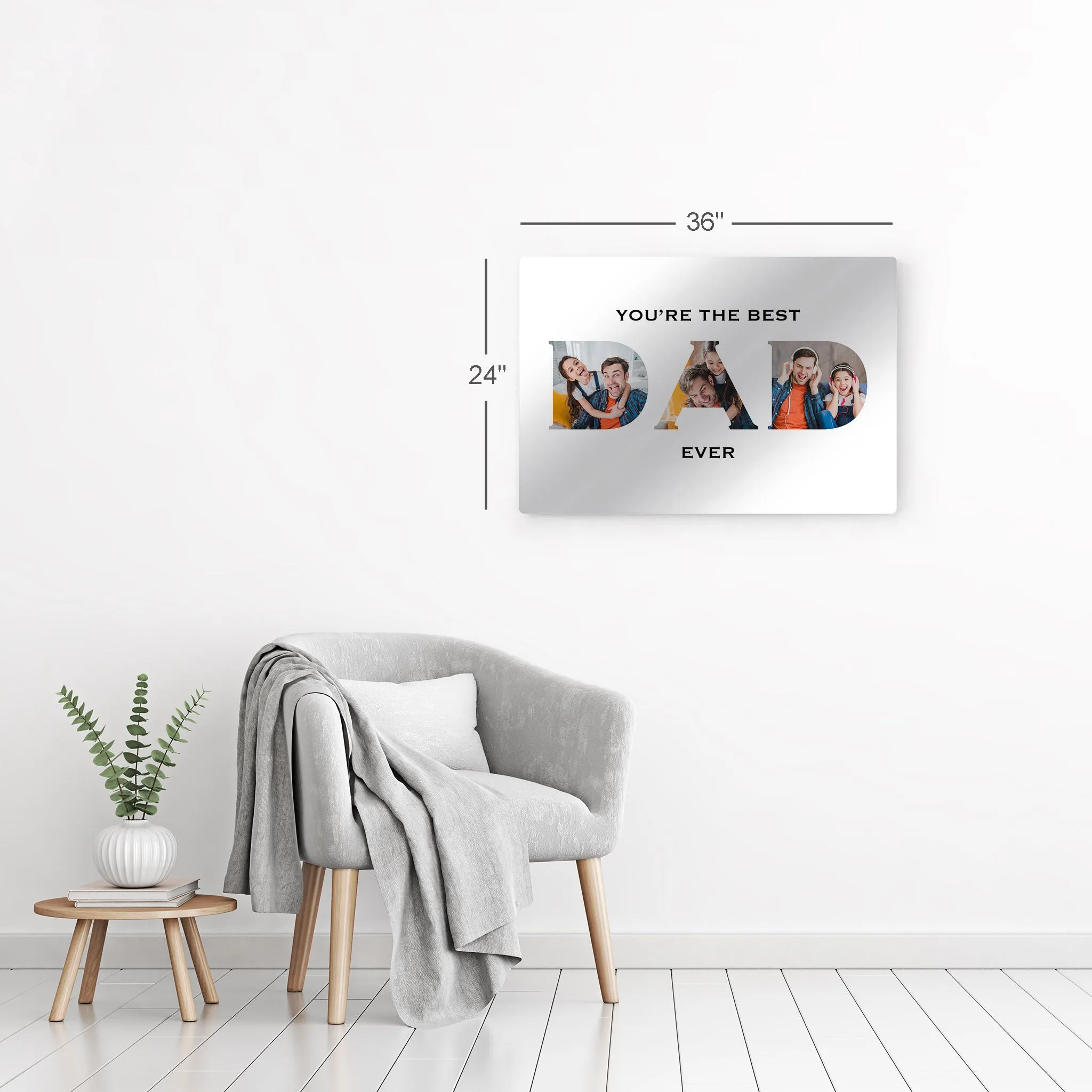 Personalized Father Gift Wall Art Custom Photo Collage DAD Letter Shape You are the Best Dad Ever