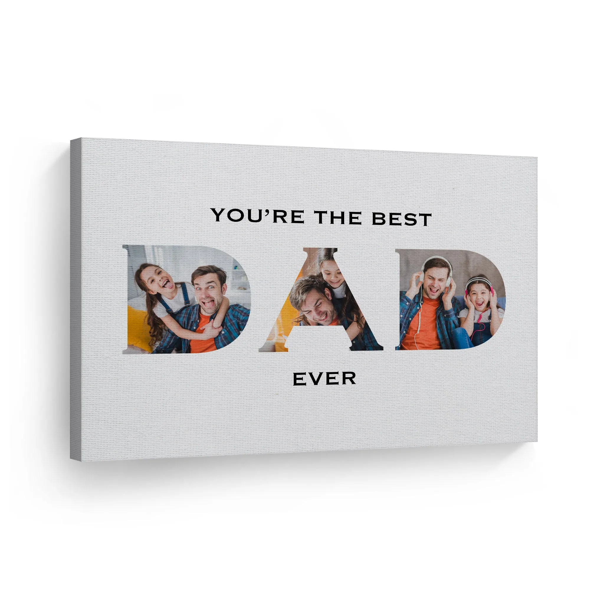 Personalized Father Gift Wall Art Custom Photo Collage DAD Letter Shape You are the Best Dad Ever