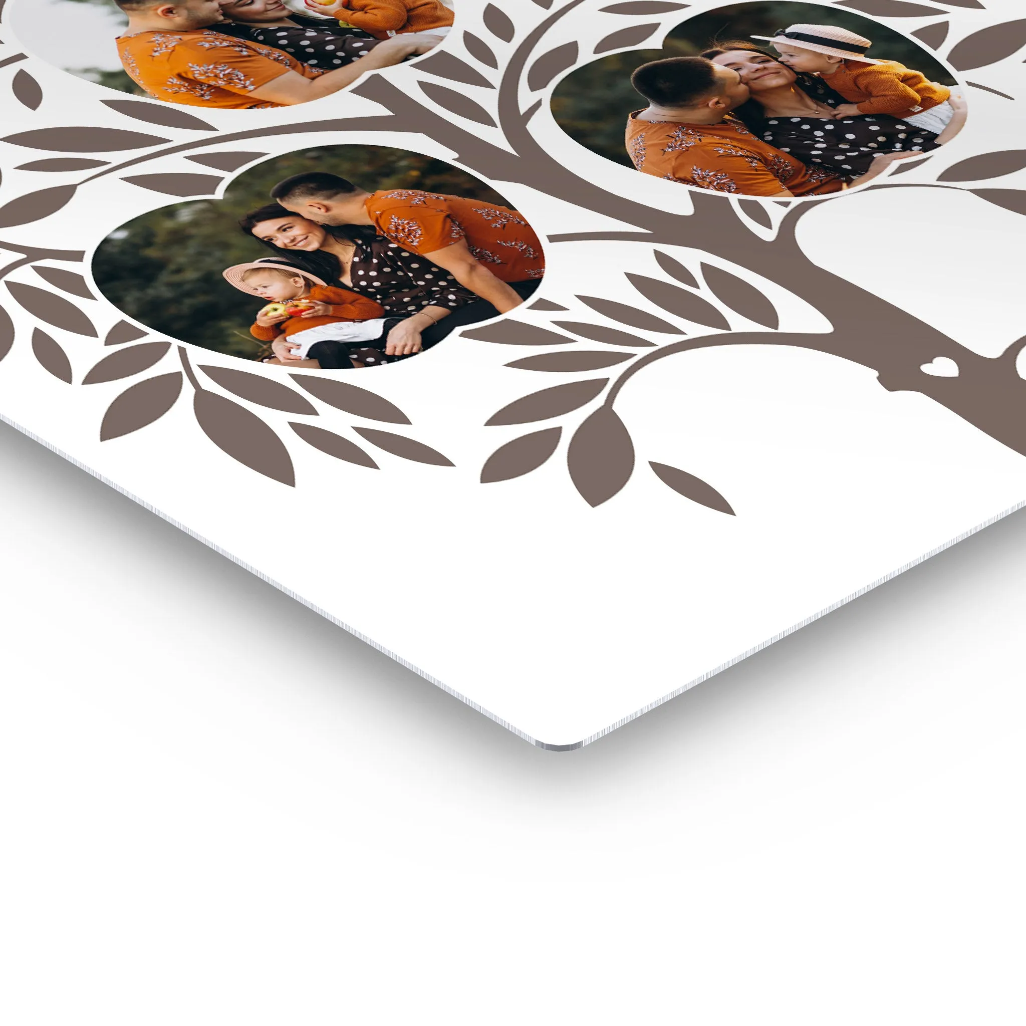 Personalized Gift Wall Art Custom Photo Collage Apple Shape Family Tree, Together Forever Quote