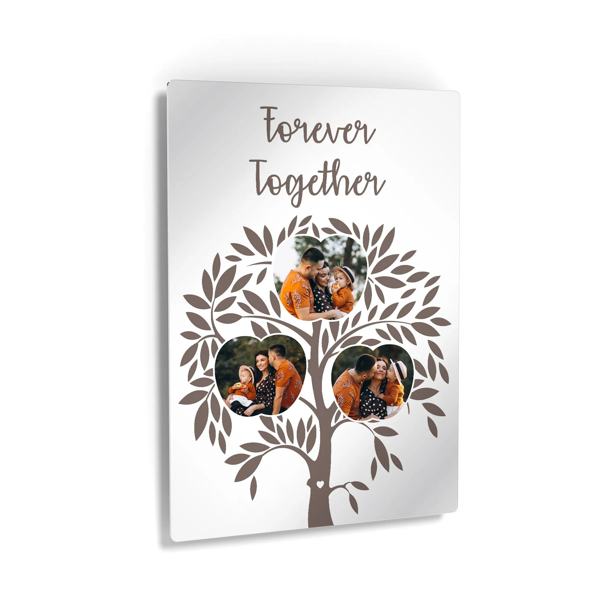 Personalized Gift Wall Art Custom Photo Collage Apple Shape Family Tree, Together Forever Quote