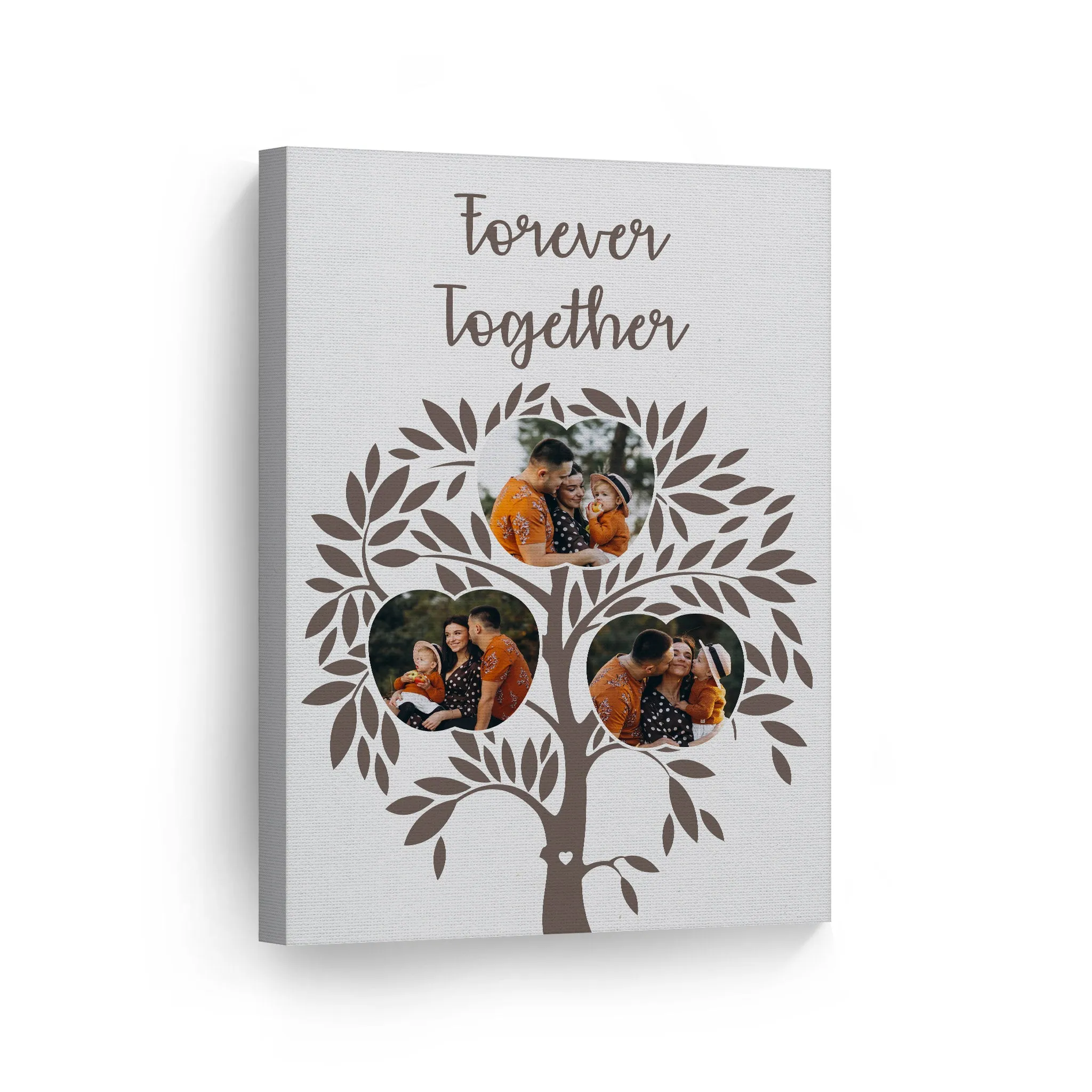 Personalized Gift Wall Art Custom Photo Collage Apple Shape Family Tree, Together Forever Quote