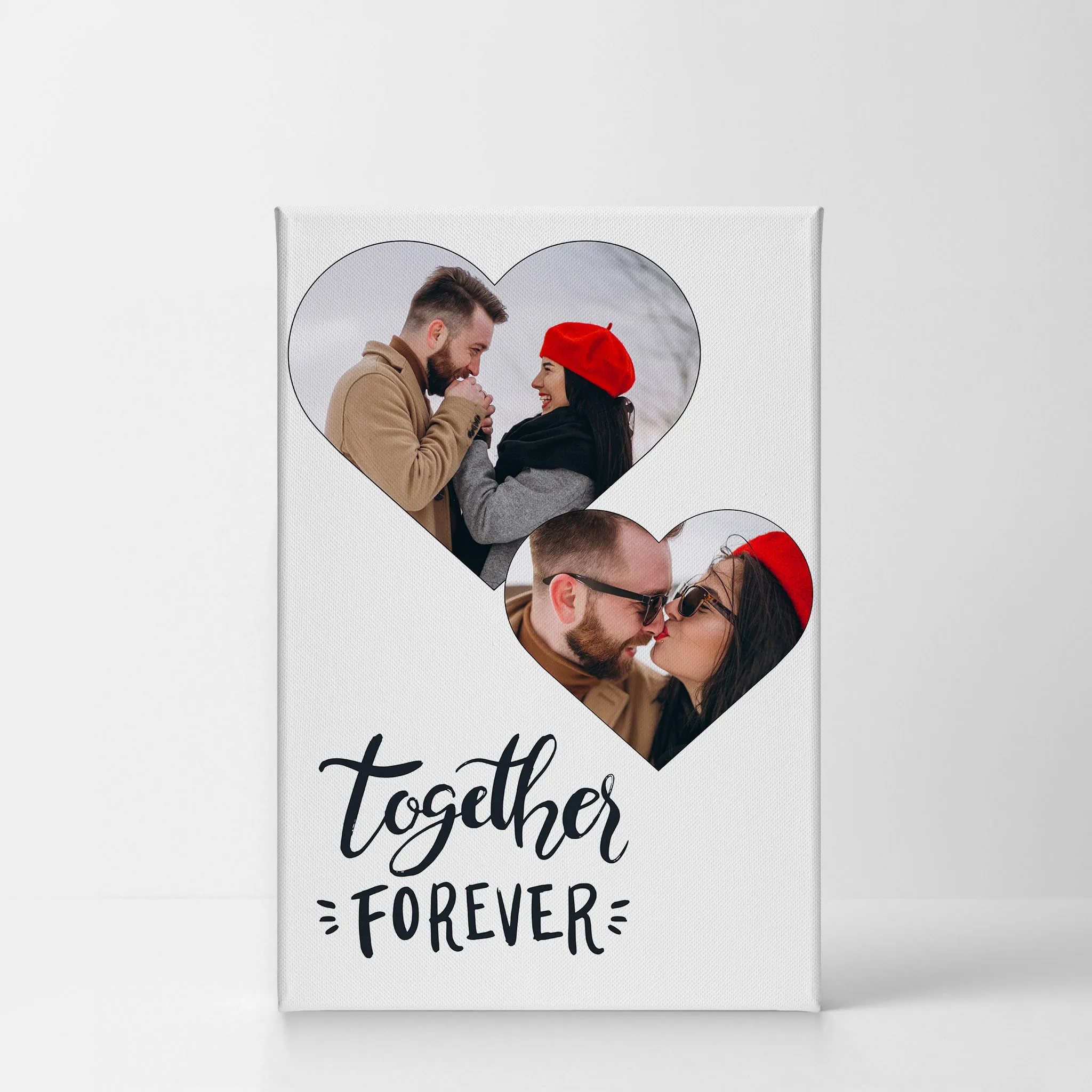 Personalized Gift Wall Art Custom Photo Collage Hearth Shape and Together Forever Quote