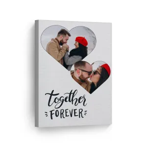 Personalized Gift Wall Art Custom Photo Collage Hearth Shape and Together Forever Quote