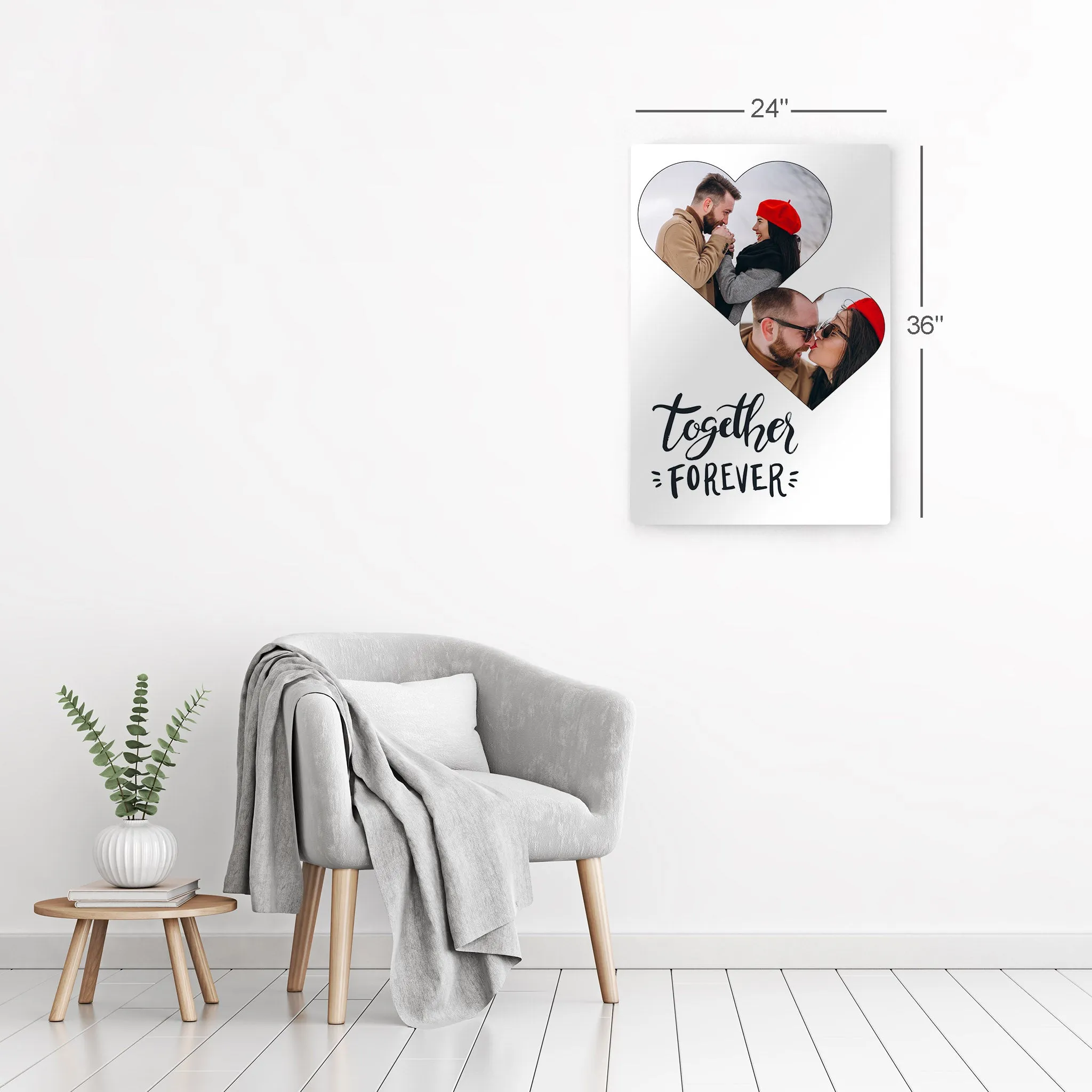 Personalized Gift Wall Art Custom Photo Collage Hearth Shape and Together Forever Quote