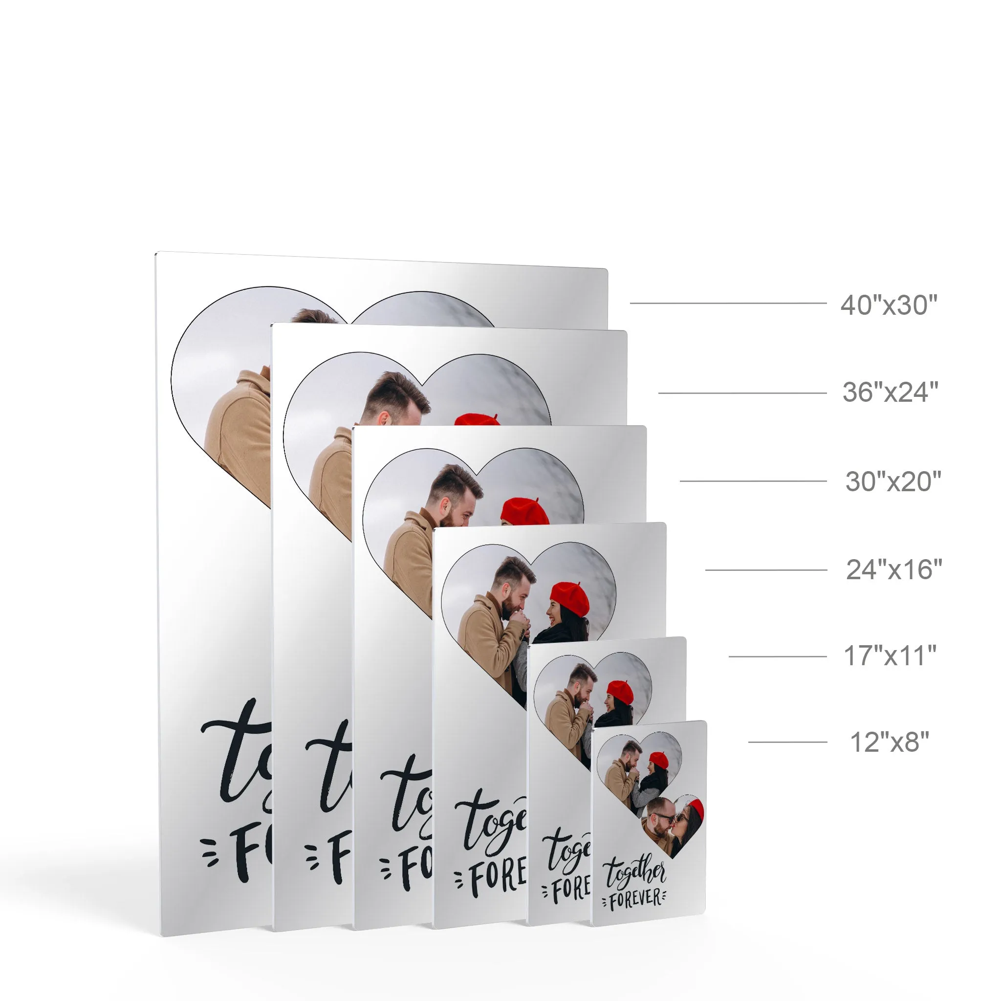 Personalized Gift Wall Art Custom Photo Collage Hearth Shape and Together Forever Quote