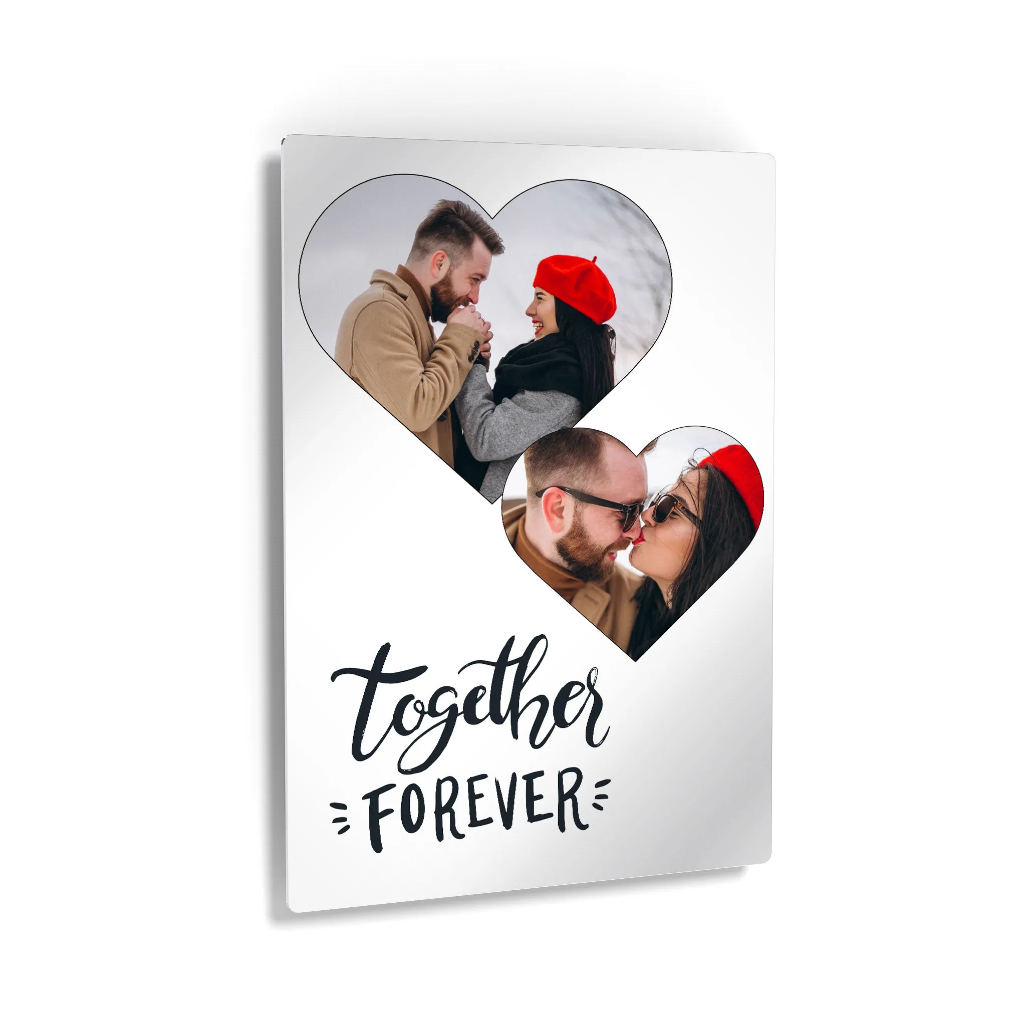 Personalized Gift Wall Art Custom Photo Collage Hearth Shape and Together Forever Quote