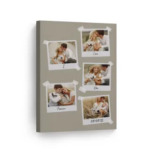 Personalized Gift Wall Art Custom Photo Collage with Polaroid Frames and Customized Text