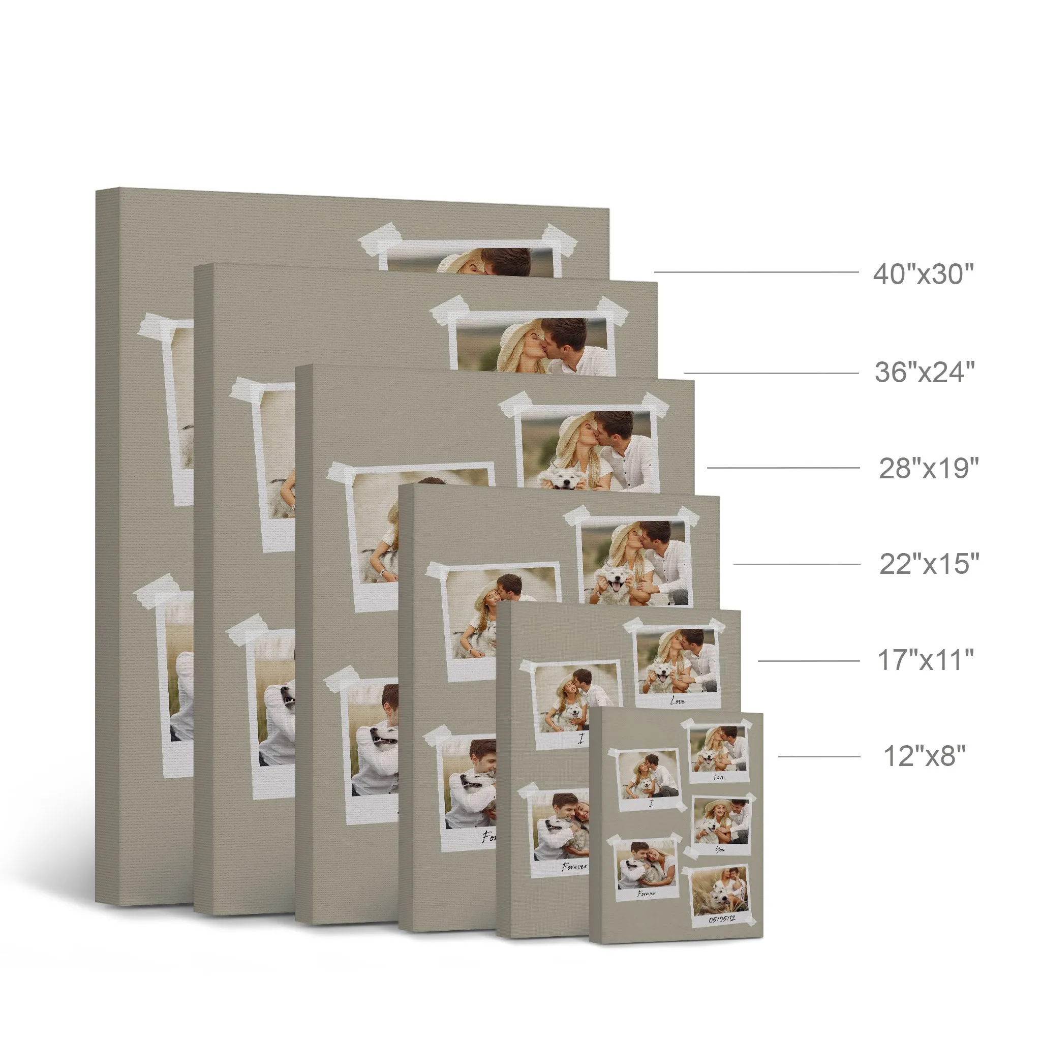 Personalized Gift Wall Art Custom Photo Collage with Polaroid Frames and Customized Text