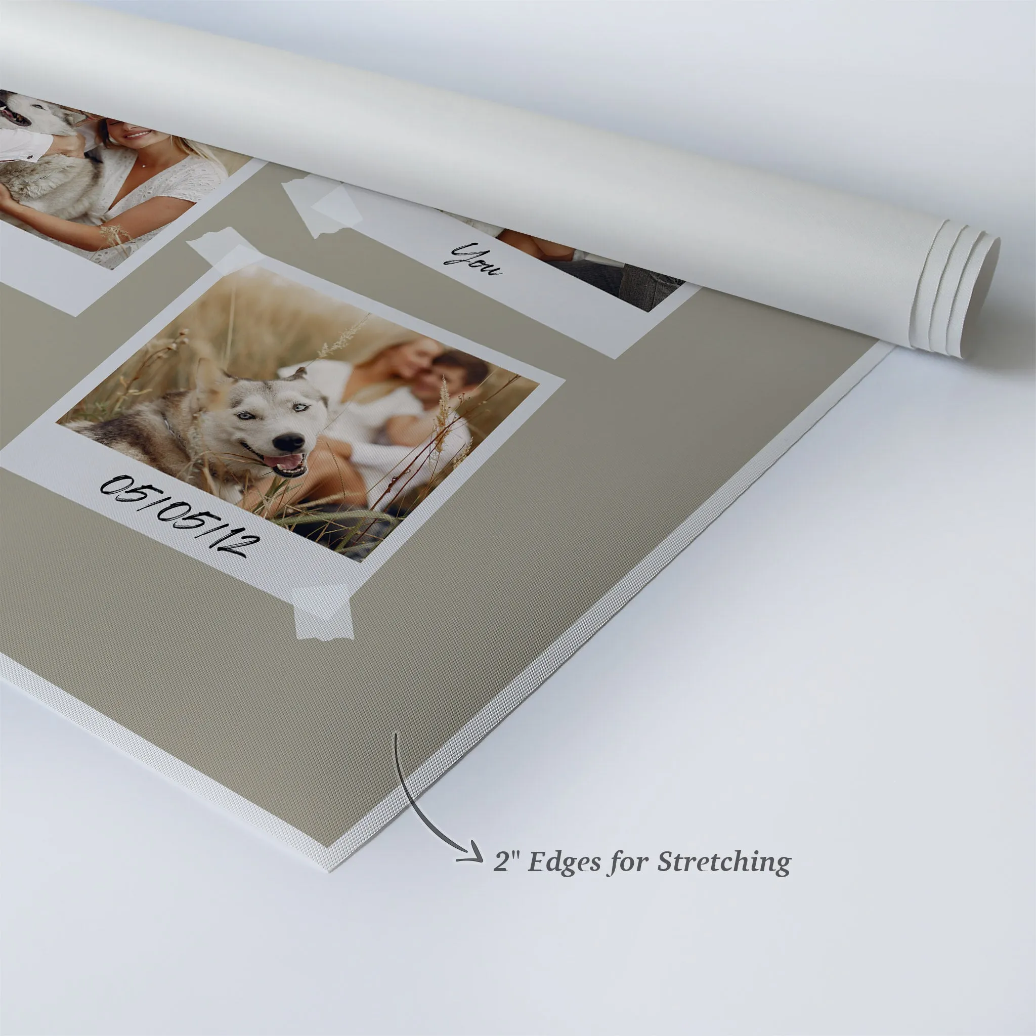 Personalized Gift Wall Art Custom Photo Collage with Polaroid Frames and Customized Text