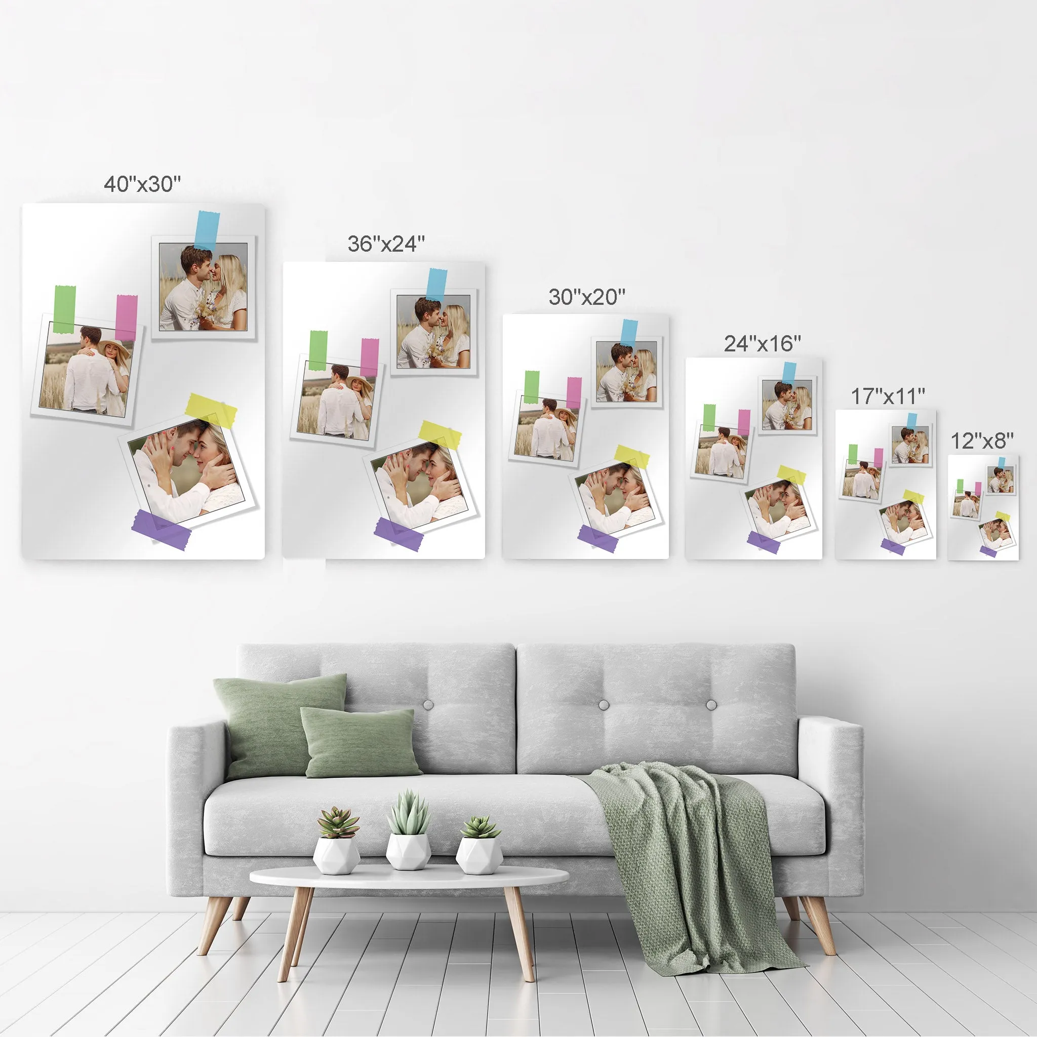 Personalized Gift Wall Art Custom Photo Collage with Polaroid Frames