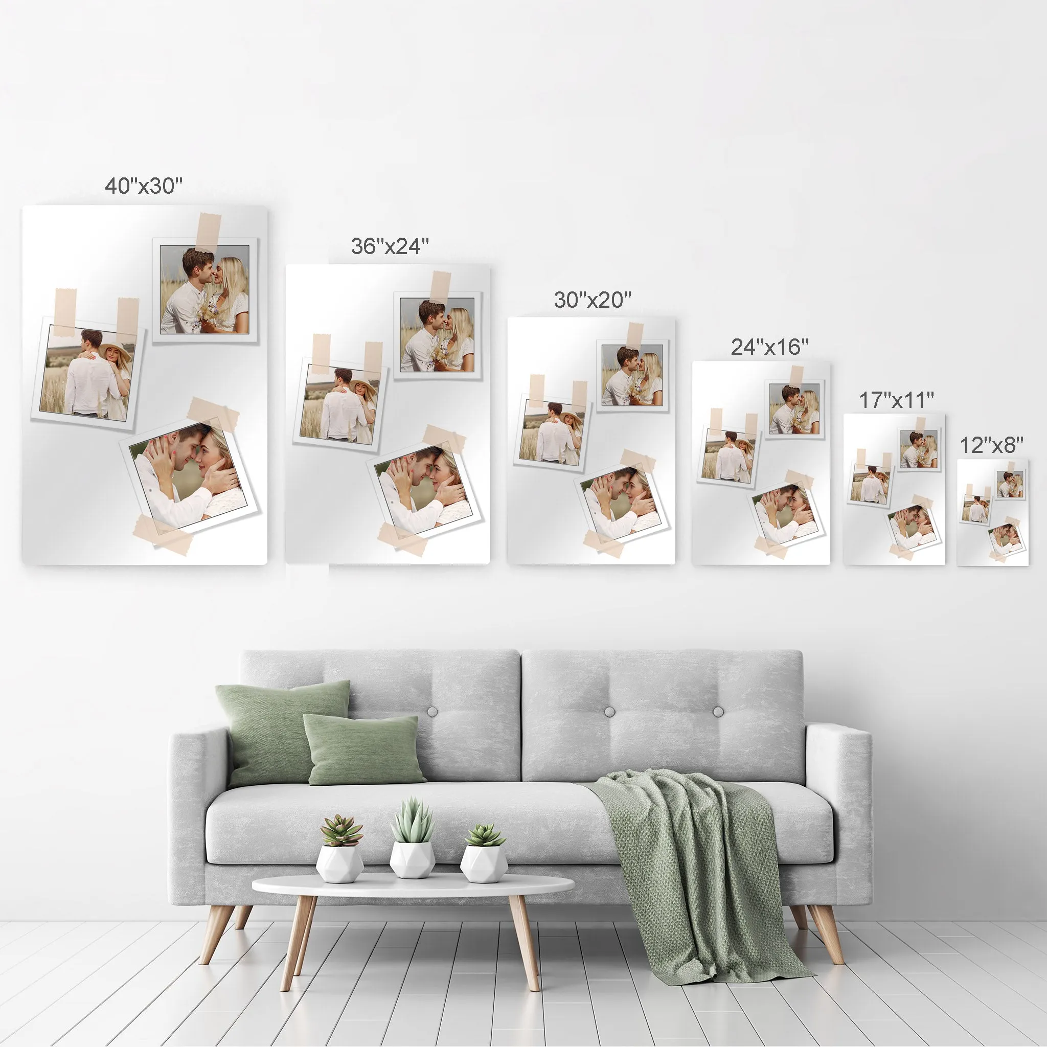 Personalized Gift Wall Art Custom Photo Collage with Polaroid Frames