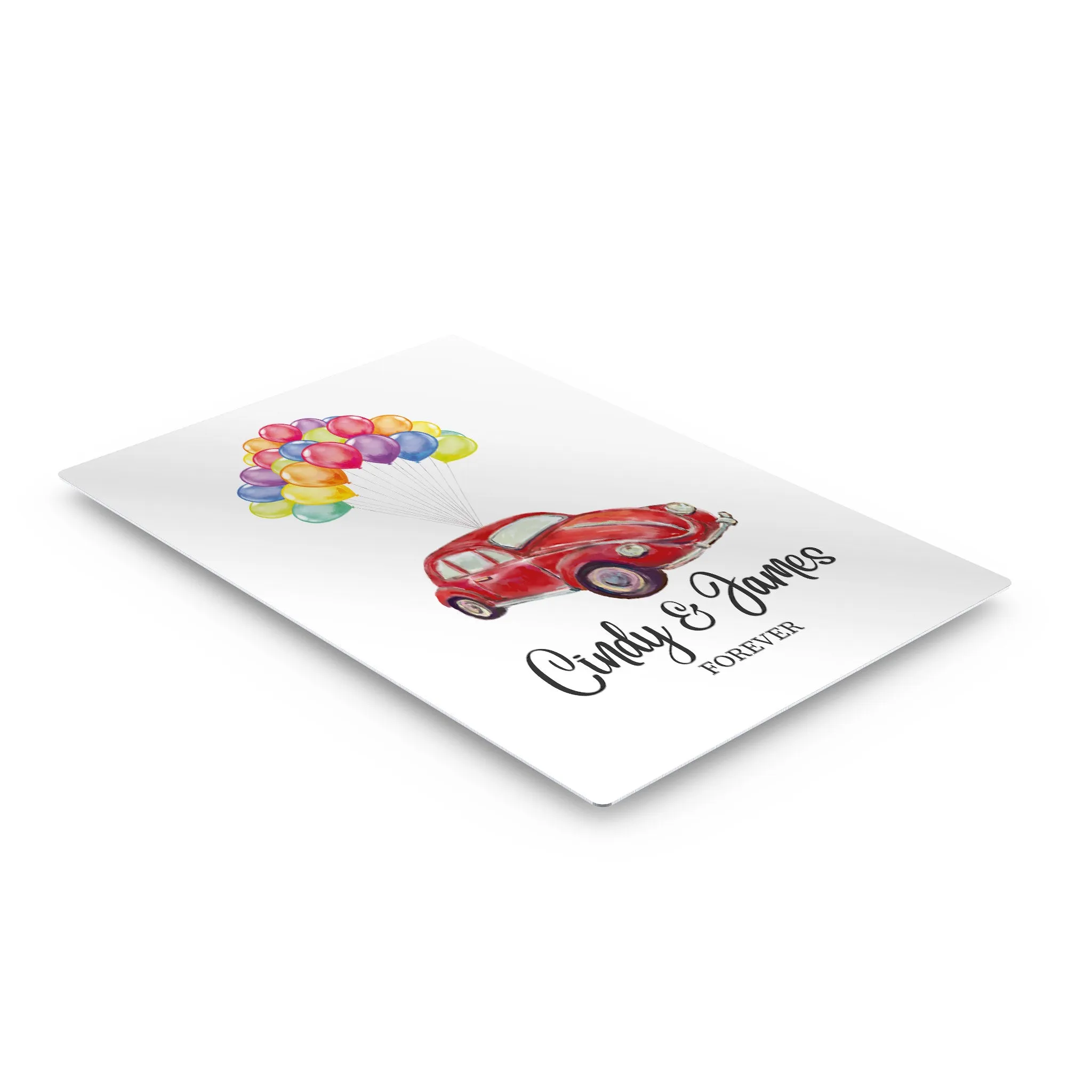 Personalized Gift Wall Art with Couple Names Car and Baloons Forever Design