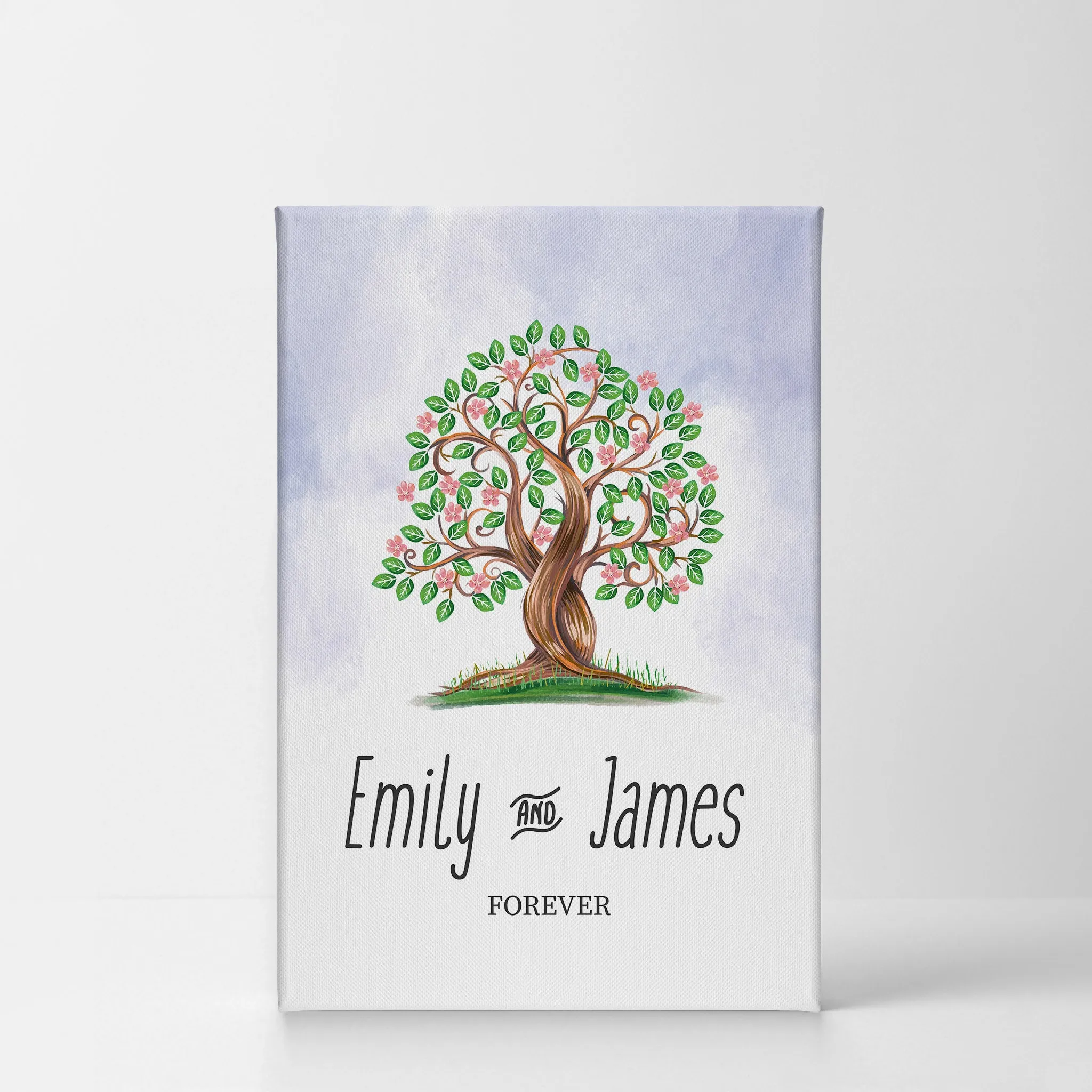 Personalized Gift Wall Art with Couple Names Life Tree Forever Design