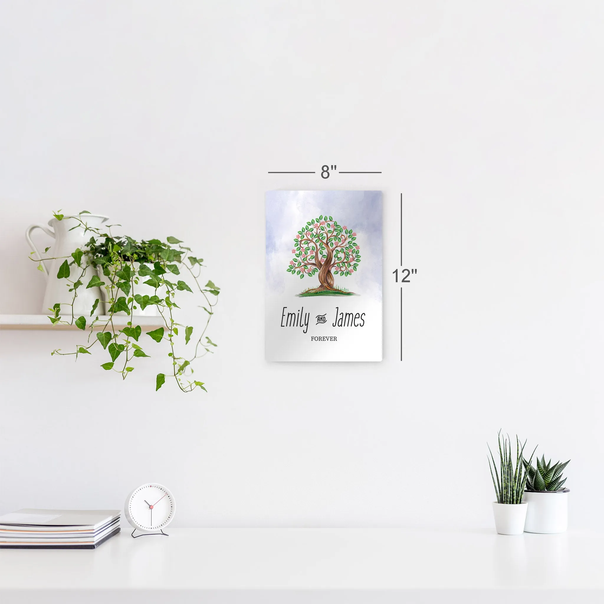 Personalized Gift Wall Art with Couple Names Life Tree Forever Design