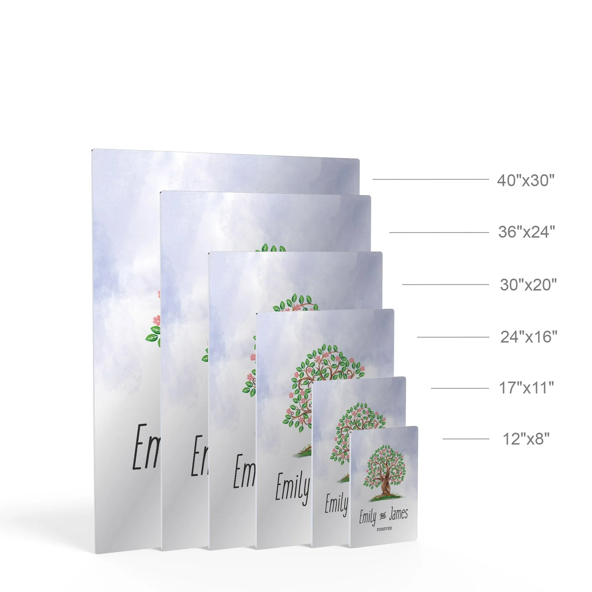 Personalized Gift Wall Art with Couple Names Life Tree Forever Design