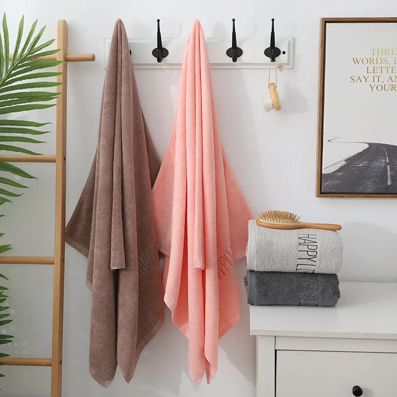 Pink Soft Cotton Bath Towel - 70x140cm, Quick Dry, Super Absorbent