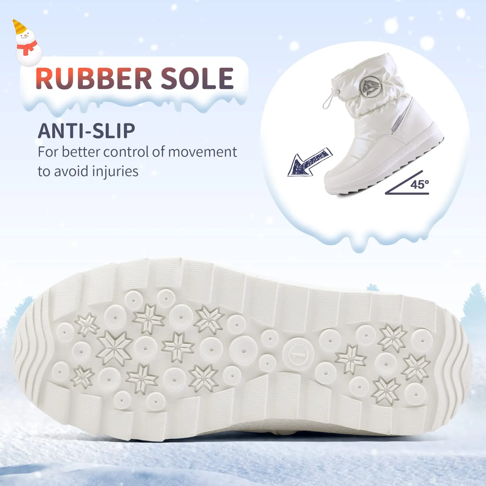 Pink/Purple/White Glossy Winter Waterproof Snow Boots