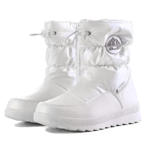 Pink/Purple/White Glossy Winter Waterproof Snow Boots