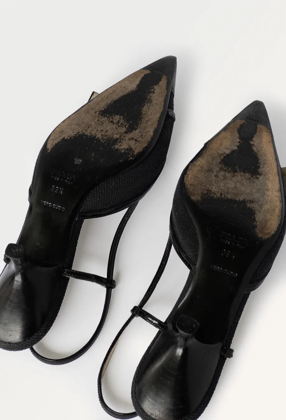 Prada Vintage Black Kitten Heels 39.5