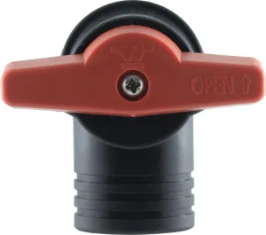 QN Boom-End Flush Valve - 1" SST -  Female Thread - Viton Seals, Long Handle