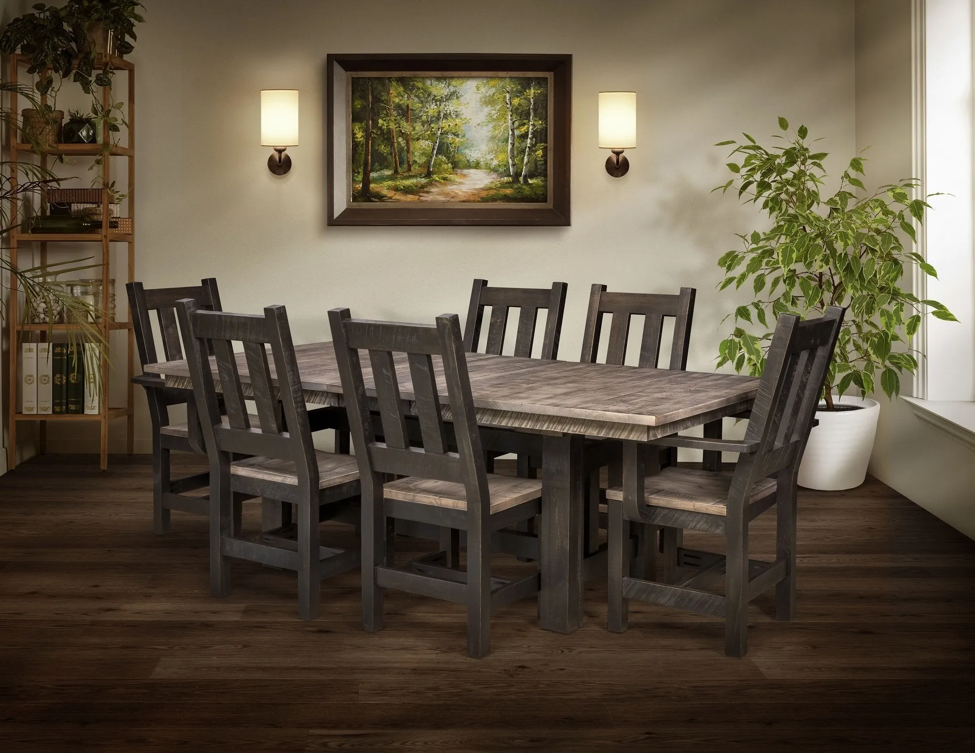 Quick-Ship / Amish Rough-Cut Maple Dining Side Chair (Ships in 3-4 Weeks)
