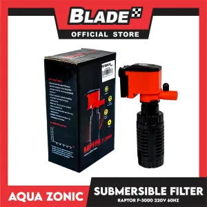 Raptor F-3000 Submersible Filter 1.8W, Max Flow 300, Max Height 0.65, Cartridge 1, 220V-240V 60Hz, Durable, Silent, Energy Saving And Strong Performance Fish Tank Filter