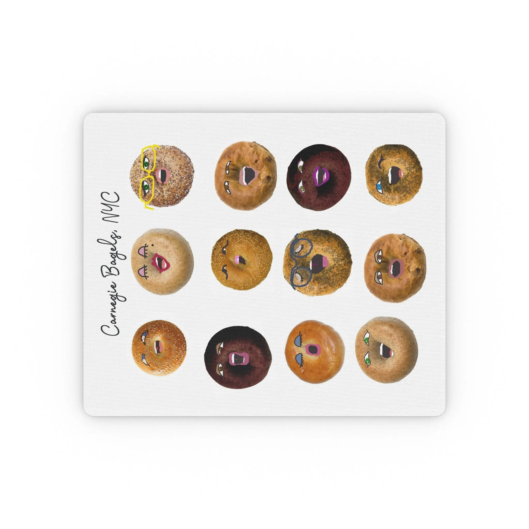 Rectangular Mouse Pad - Funny NY Bagel Theme